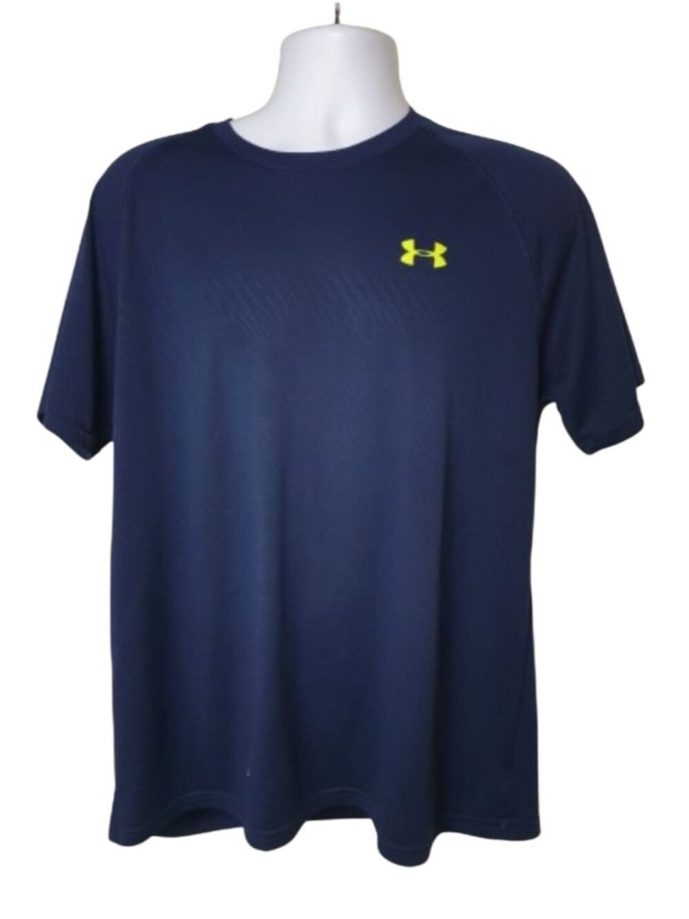 Under Armour Mens L Athletic Tee Navy HeatGear Loose Fit Performance Sporty